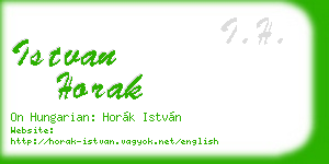 istvan horak business card